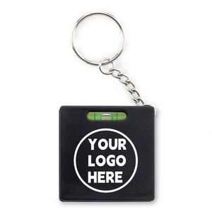 Portable Square Measuring Tape Keyring with Horizontal Bubble Level Indicator 1m Retractable Tape Measure Key Ring Tool - Product Image 3