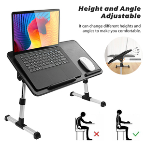 Escritorio Portátil Ajustable para Cama con Ventilador de Refrigeración, Mesa Plegable para Ordenador para Sofá - Product Image 1