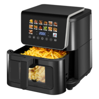 Friteuse à air numérique électrique commerciale 9L en acier inoxydable, sans huile, intelligente, avec double chauffage supérieur et inférieur