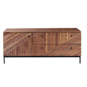 Mueble de TV de estilo vintage para sala de estar en madera maciza con arte cuidadosamente tallado y estructura de almacenamiento duradera. - Product Image 2