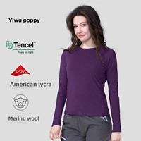 Kaos Olahraga Wanita Ultra-Ringan Berbahan Wol Merino, Cepat Kering, Sejuk, Longgar, untuk Hiking dan Pendakian Gunung