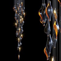 Grand projet chaud hall d'hôtel ingénierie créative verre oeuf décoratif pendentif lumière Villa escalier Duplex bâtiment lustre