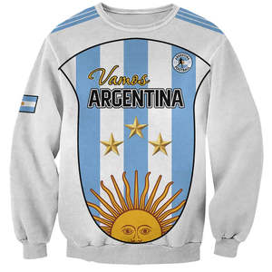 Ropa de entrenamiento de fútbol argentino personalizada, Sudadera de cuello redondo para hombre, jersey de fútbol argentino de <span class=keywords><strong>tres</strong></span> <span class=keywords><strong>estrellas</strong></span> personalizado <span class=keywords><strong>con</strong></span> estampado completo - Product Image 1