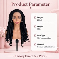 Perruque synthétique noire bouclée afro 13x4 avec dentelle frontale, effet boucles printanières, pour femmes noires, ligne de cheveux naturelle, qualité salon