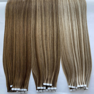 Extensions de cheveux humains lisses à bandes adhésives 100 % Remy naturelles européennes doublement tirées <span class=keywords><strong>pour</strong></span> salon, collection 2026 - Product Image 2