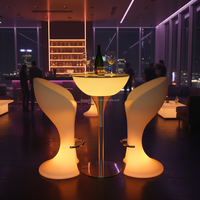 Vente en usine de tables de bar LED éclairées par LED tables de pied en acier inoxydable en métal