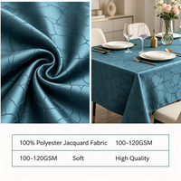 Tissu Jacquard 100% Polyester à Surface Lisse, Vente Chaude en Usine, Tissu Décoratif pour Nappe de Banquet, Fête, Restaurant, Mariage