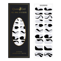 Autocollants pour ongles en gel noir anti-UV, personnalisés, de luxe, sur le thème de l'anime, vente en gros, bandes de vernis gel pour la décoration de manucure DIY