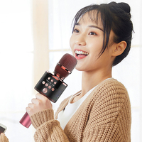 Microphone bluetooth professionnel avec karaoké lumineux, pour la maison et les enfants