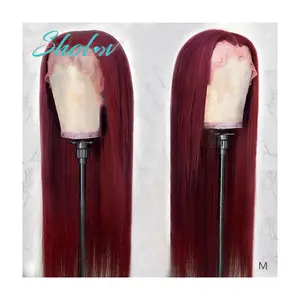 180 Density 13x6 Deep Wave Virgin Brazilian Human Hair Lace Front Wig Closure Short Hd,Colored 99j Deep Wave Wig