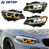 Phares HETOP F22 2014-2020 Série 2, mise à niveau tricolore DRL, style Ikon, phares LED pour voiture, accessoires Plug and Play pour BMW