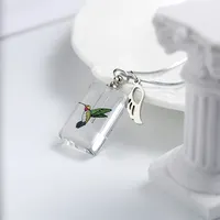 Идеальный подарок для мужчин и женщин, открытое похоронное ювелирное изделие на заказ, ожерелье с урной из колибри