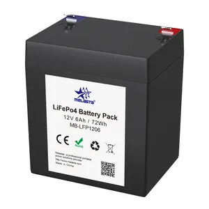 12V LiFePO4 6Ah Lithium sắt Phosphate Xe pin thay thế pin axít chì 12.8V