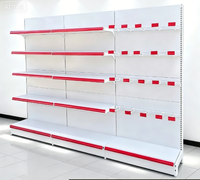 Étagère de présentation métallique légère pour supermarchés, gondole très vendue pour les magasins de proximité et les épiceries