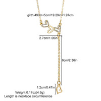 Material de aleación moda corazón forma clavícula cadena ajustable minimalista versátil venta al por mayor reducido colgante collares para mujeres