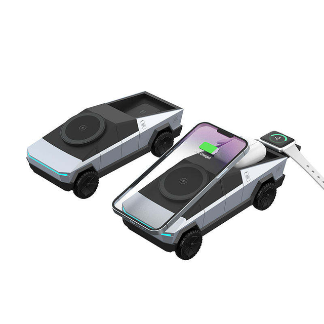 Multifunctional Desktop 3 In1 Motor Rotating Wireless Charging Station for Phone Magnetic Universal Wireless Phone Charger Stand