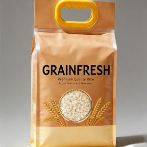 Sacchetto Personalizzato con Stampa Termosaldata Doypack a Fondo Piatto, Sacchetto in Plastica Resistente per Alimenti, Sacchetto Stand-up per Cereali e Riso con Manico Fustellato - Product Image 6