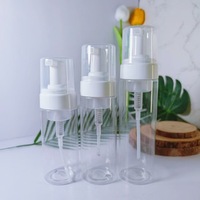Botol bening dengan pompa busa 60ml 100ml 120ml 150ml 200ml 250ml botol busa pembersih hewan peliharaan untuk kemasan kosmetik