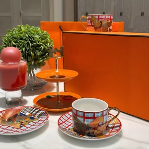 Nordic European Luxury Afternoon <b>Tea</b> Set Ceramic Coffee <b>Cup</b> and <b>Saucer</b> Cake Stand with Gift Box for Afternoon <b>Tea</b> - Product Image 2