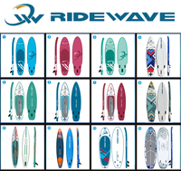 RIDEWAVE Meilleure qualité Double chambre à air 10'6 "SUP UV Print ISUP Stand up Paddle Board gonflable avec double chambre