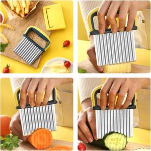 Cortador de Patatas Onduladas Manual de Acero Inoxidable, Nuevo y en Oferta, para Patatas Fritas y Chips - Product Image 3