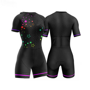 Traje de Ciclismo de Manga Corta Tipo Jumpsuit Ropa de Bicicleta Transpirable para <span class=keywords><strong>Mujer</strong></span> Traje de Triatlón Trisuit - Product Image 6