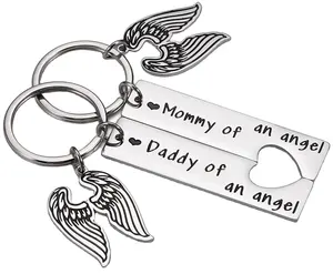 Loss of Baby Memorial Key Chain Loss Miscarriage Mommy Daddy of an Angel Keepsake Key Rings Sympathy Gifts for Infant Child