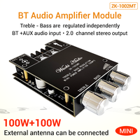 Module amplificateur audio stéréo double canal WUZHI AUDIO ZK-1002MT 100Wx2 avec aigus et graves