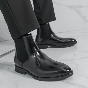 Botas de Tobillo Doradas para Hombre, Talla Grande 46, Punta Puntiaguda, Modernas y de Lujo, de Cuero Brillante, 2026 - Product Image 1