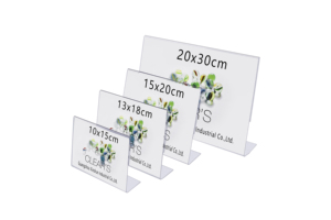 8*10inch 10*8inch rõ ràng Acrylic dấu hiệu chủ signage <span class=keywords><strong>PS</strong></span> hiển thị đứng khung Tùy chỉnh hình chữ L khung ảnh - Product Image 3