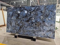 Dalles de verre imprimées en 3D en granit bleu Labrador Nano verre pleine masse Pierre artificielle pour plan de vanité et mur de salle de bain