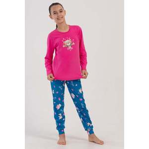 Ensemble de pyjama pour fille à col rond et manches longues en modal avec poignets ovales, motif uni ou à carreaux, 100 % coton, chaud pour l'hiver, pour les âges 9-10/15-16 ans - Product Image 4