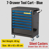 Armoire à outils robuste bleue à plusieurs niveaux, chariot à outils multifonctionnel pour la réparation automobile avec roulettes