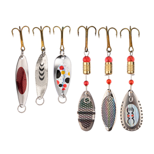 HONOREAL cuillère de pêche <span class=keywords><strong>spinning</strong></span> leurre 75mm acier métal triple crochet carpe appât pour la pêche en lac - Product Image 1