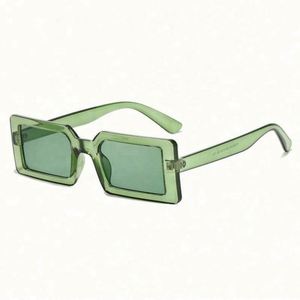 Lunettes de soleil tendance 2022 pour femmes, vente en gros, boutique, pas chères, petites, roses, carrées, rectangulaires, blanches, vertes, en polycarbonate - Product Image 3