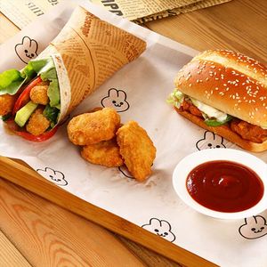 Papel de Envolver para Alimentos con Logotipo Personalizado, Recubierto de PE, Desechable, Resistente a la Grasa, para Comida Rápida, Deli, Sándwiches y Hamburguesas - Product Image 3