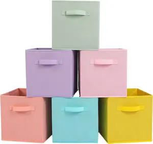 Shenzhen coloré personnalisé tissu de maison bacs de rangement avec poignées paniers à cubes pliables pour la maison enfants placard salle de jeux