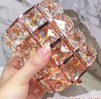 Porte-pinceaux de maquillage en cristal scintillant et brillant, porte-pinceaux de maquillage blanc unique