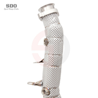 Tuyau d'échappement droit en acier inoxydable SD 304 pour Mercedes-Benz S63 AMG W222 5.5T 2013-2017 Collecteur d'échappement / Bouclier thermique
