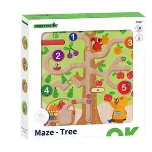 Planche Montessori pour l'éducation précoce des enfants Labyrinthe en bois Jouet Puzzle E-commerce Busy Board Maze