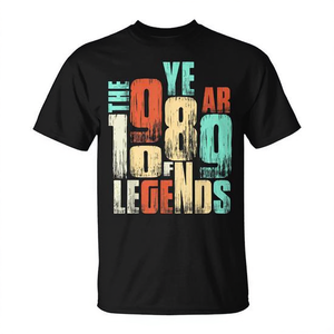 T-shirt d'anniversaire The Year Of Legends 1989 pour hommes, en coton noir, avec image graphique - Product Image 2