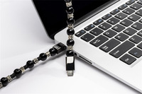 Câble de données bracelet Mala bouddhiste avec tressage en cuir et perles en alliage de zinc pour Android Type-C et transfert de données USB à charge rapide