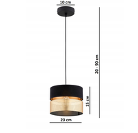 Luminaire suspendu en fer forgé JACKSUN, style nordique luxueux et décontracté |   Suspension simple noire et or pour îlot de cuisine, chambre à coucher, chevet