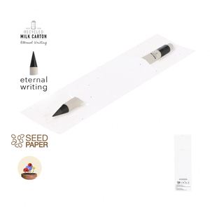 Nouveau crayon éternel fabriqué à partir de cartons de lait recyclés, inséré dans une carte en papier grainé, réutilisable sans encre avec capacité d'écriture infinie - Product Image 5