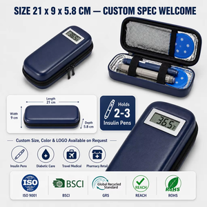 Estuche de Viaje Aislado para Insulina Médica con 2 Bolsas de Hielo, Bolsa de Almacenamiento Portátil para Diabéticos, Cuero PU, Nuevo, Personalizado, OEM, Venta al Por Mayor - Product Image 3