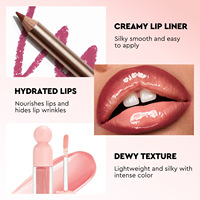 Ensemble de gloss et crayon à lèvres personnalisé avec logo, végan, naturel, imperméable, maquillage pour les lèvres, rouge à lèvres liquide, kit de crayon à lèvres