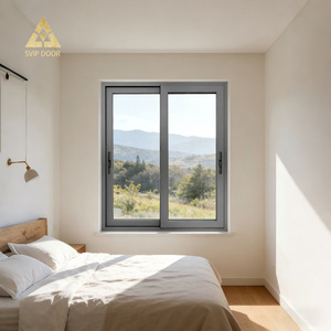 Fenêtres coulissantes en aluminium au design moderne, cadre en alliage d'aluminium, moustiquaire en acier inoxydable, ouverture horizontale, fenêtre <span class=keywords><strong>baie</strong></span> - Product Image 1