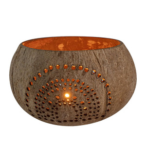 Coco <span class=keywords><strong>Casa</strong></span> 4X3.3 Pouces <span class=keywords><strong>Bougeoirs</strong></span> En Coquille De Noix De Coco Bols De Noix De Coco Tan Fabriqués À La Main pour Bougies - Product Image 1
