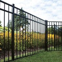 Fábrica al por mayor valla plana valla de acero superior ornamental negro galvanizado 6X8 paneles de acero de valla de seguridad