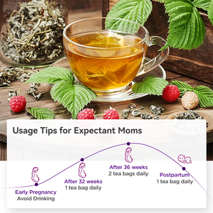 Té Orgánico OEM para Preparación del Parto, 100% Natural, Hoja de Frambuesa Roja, Favorece un Embarazo Saludable, 30 Bolsitas de Té, Caja de 45g - Product Image 2